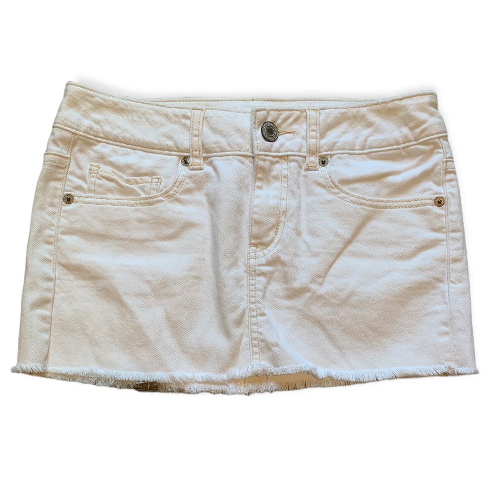 American Eagle Outfitters White Denim Mini Skirt